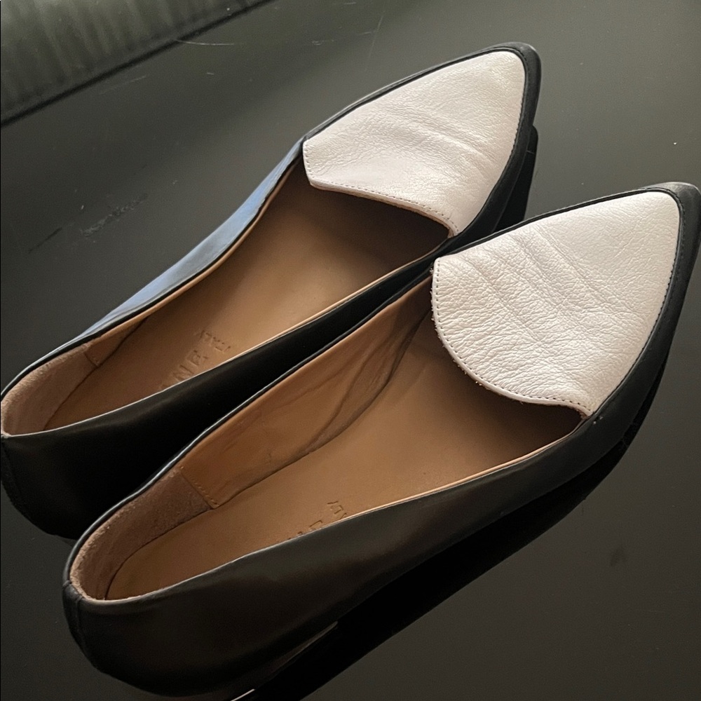 Everlane Two-Tone Black and White real leather Loafers.